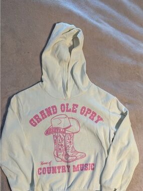 Grand Ole Opry Kids Cream Hoodie with Pink Graphic